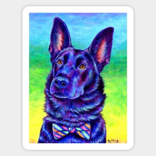 Vibrant Black German Shepherd Dog Sticker